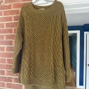 Athena Designs Irish 100% Wool Cable Knit Fisherman Sweater